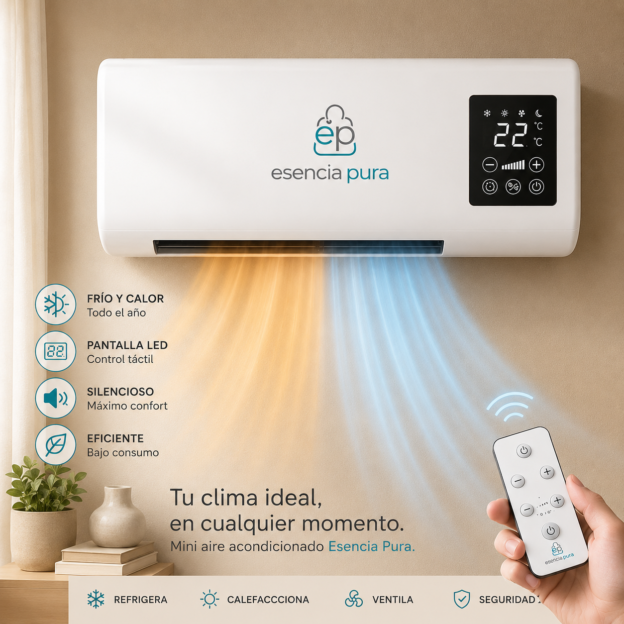 Mini aire acondicionado portátil 2 en 1